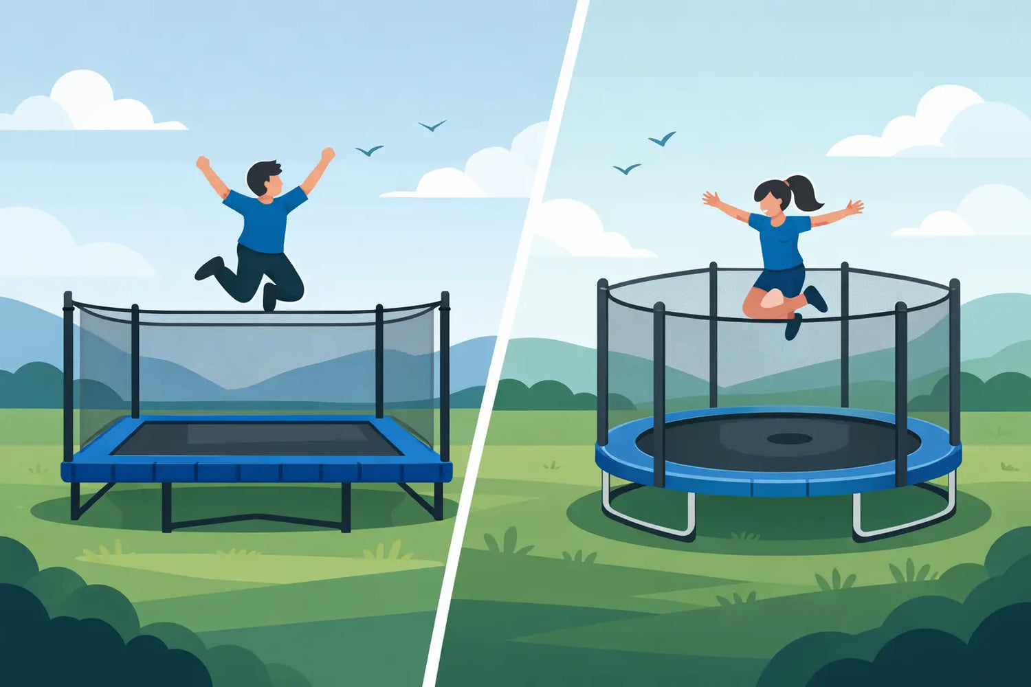 Rectangular Trampoline Versus Round Trampoline