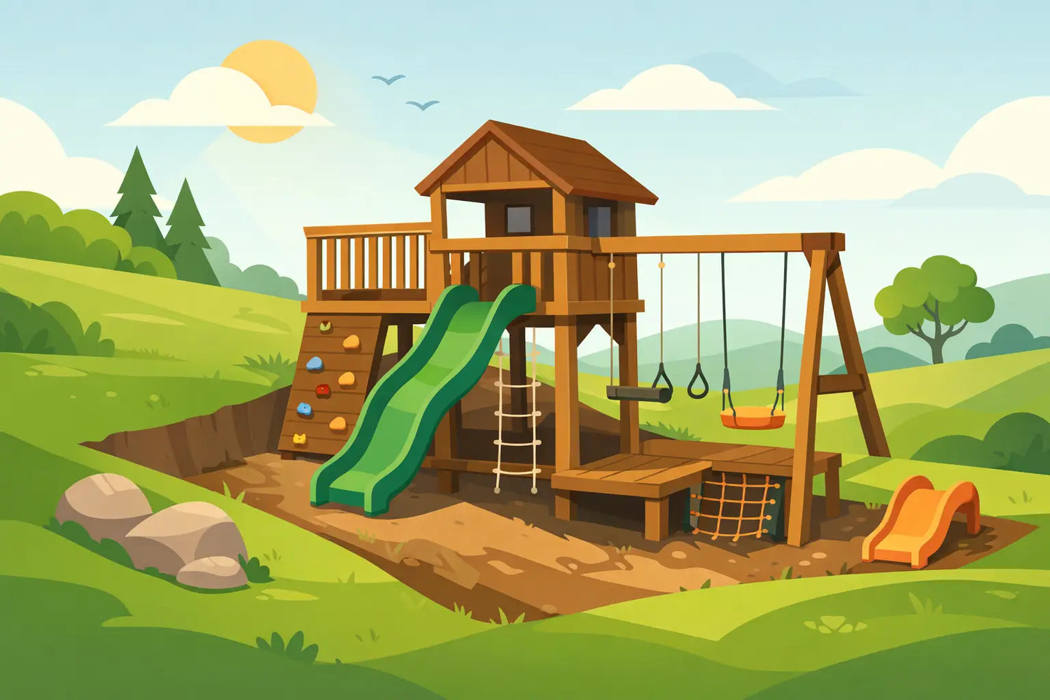 Choosing an Outdoor Playset for Uneven Yards