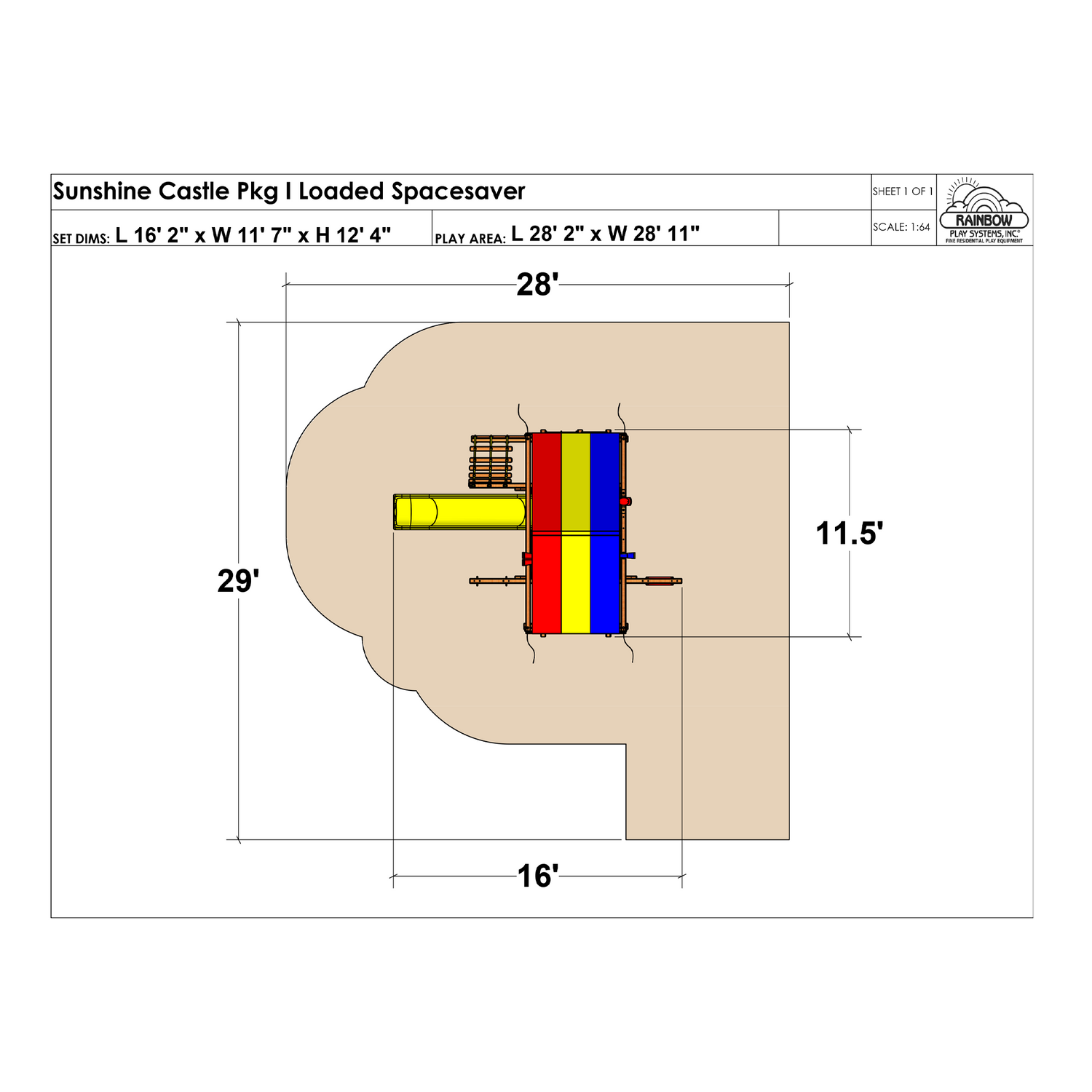 Sunshine Castle Pkg I Loaded Spacesaver (13C) - Rainbow Play of NC