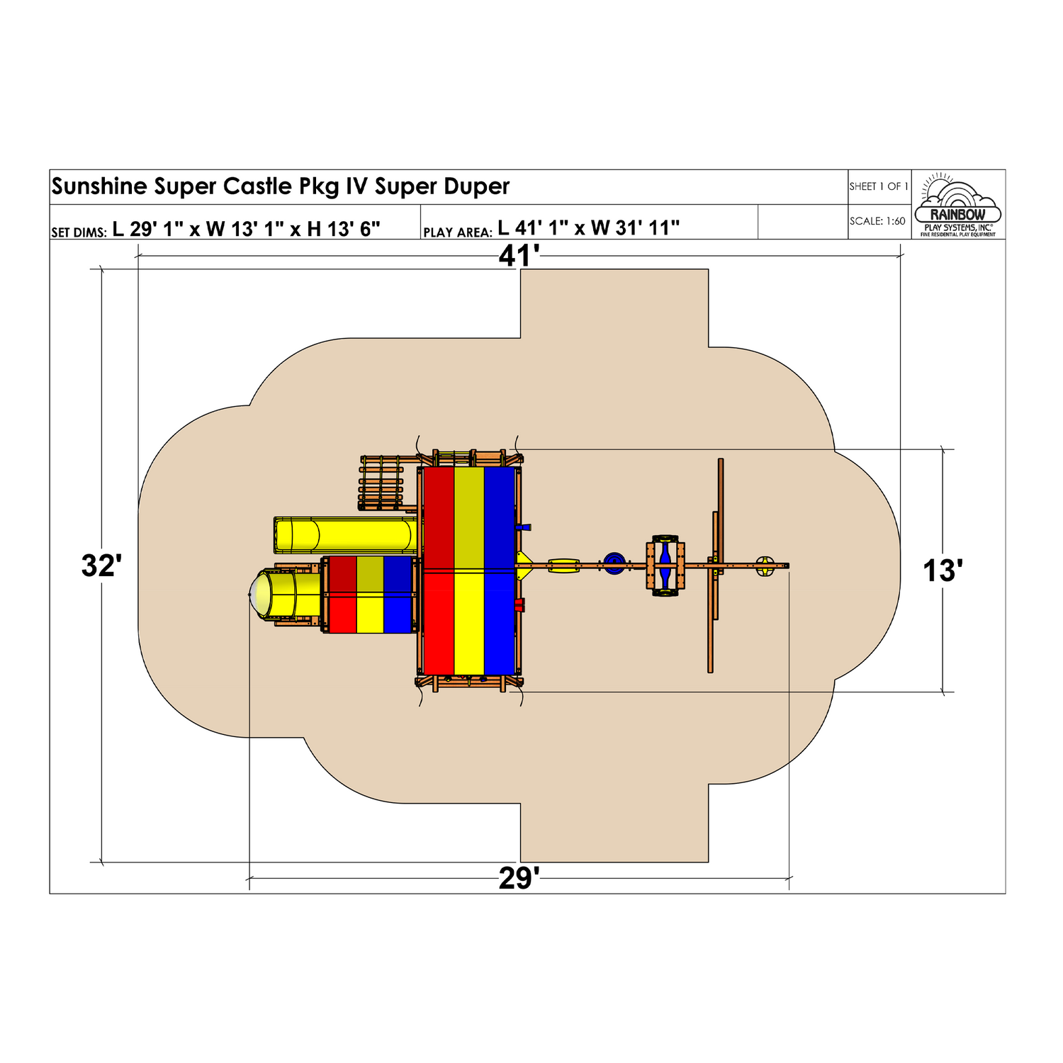 Sunshine Super Castle Pkg IV Super Duper (14F) - Rainbow Play of NC