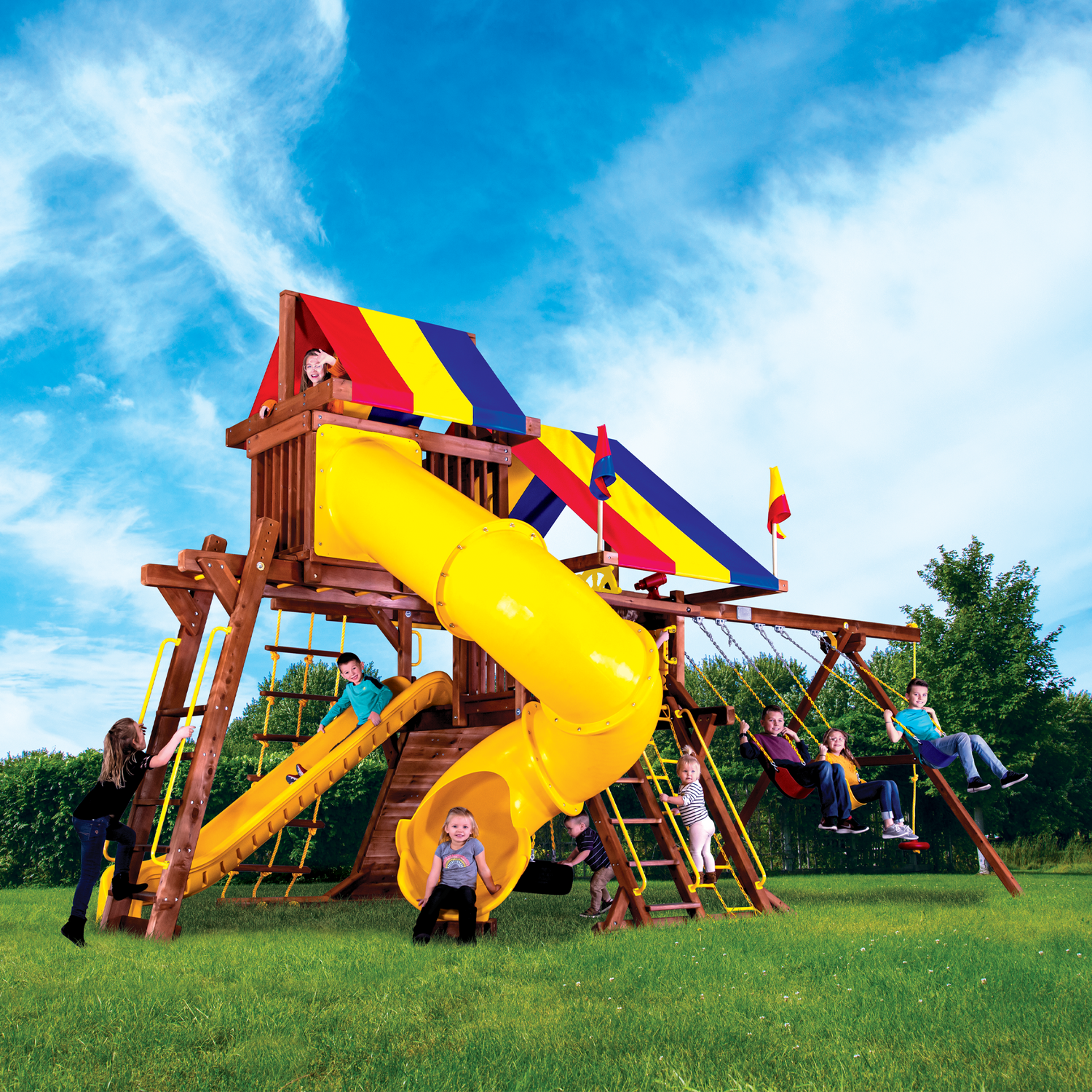 Sunshine Castle Pkg V with 270° Spiral Slide (15J) - Rainbow Play of NC