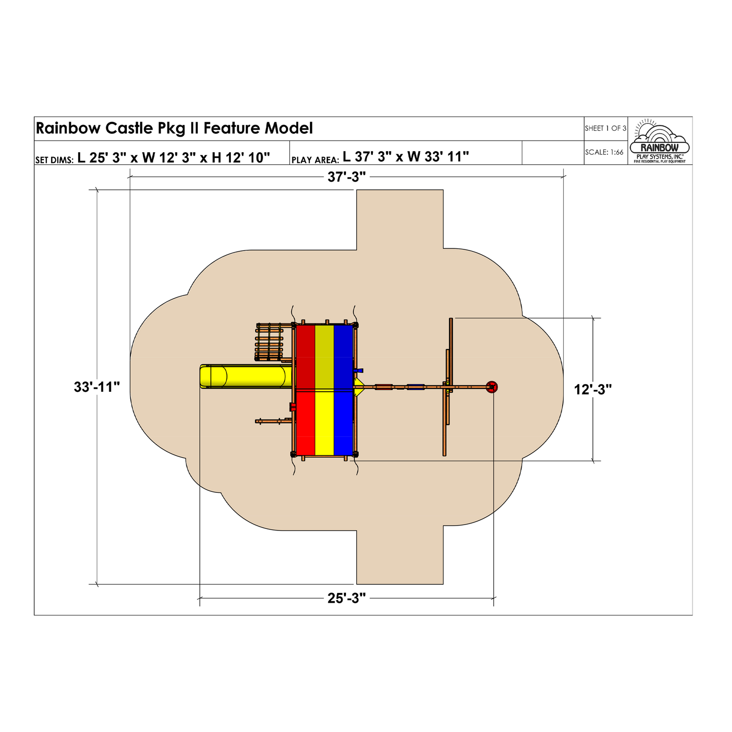 Rainbow Castle Pkg II Feature Model (16A) - Rainbow Play of NC