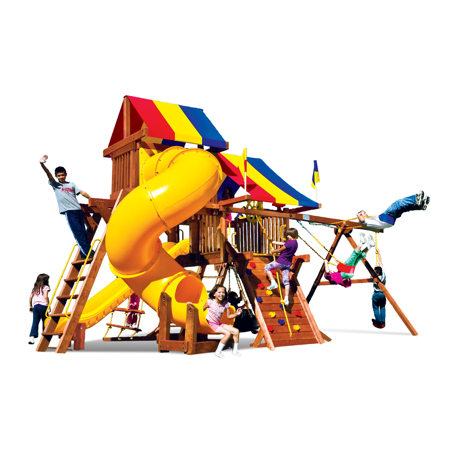 Rainbow Castle Pkg V with 360˚Spiral Slide (19J) - Rainbow Play of NC