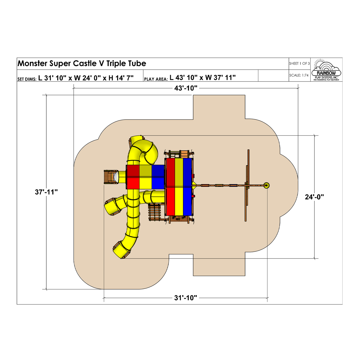 Monster SUPER Castle Pkg V Triple Tube Combo (23I) - Rainbow Play of NC