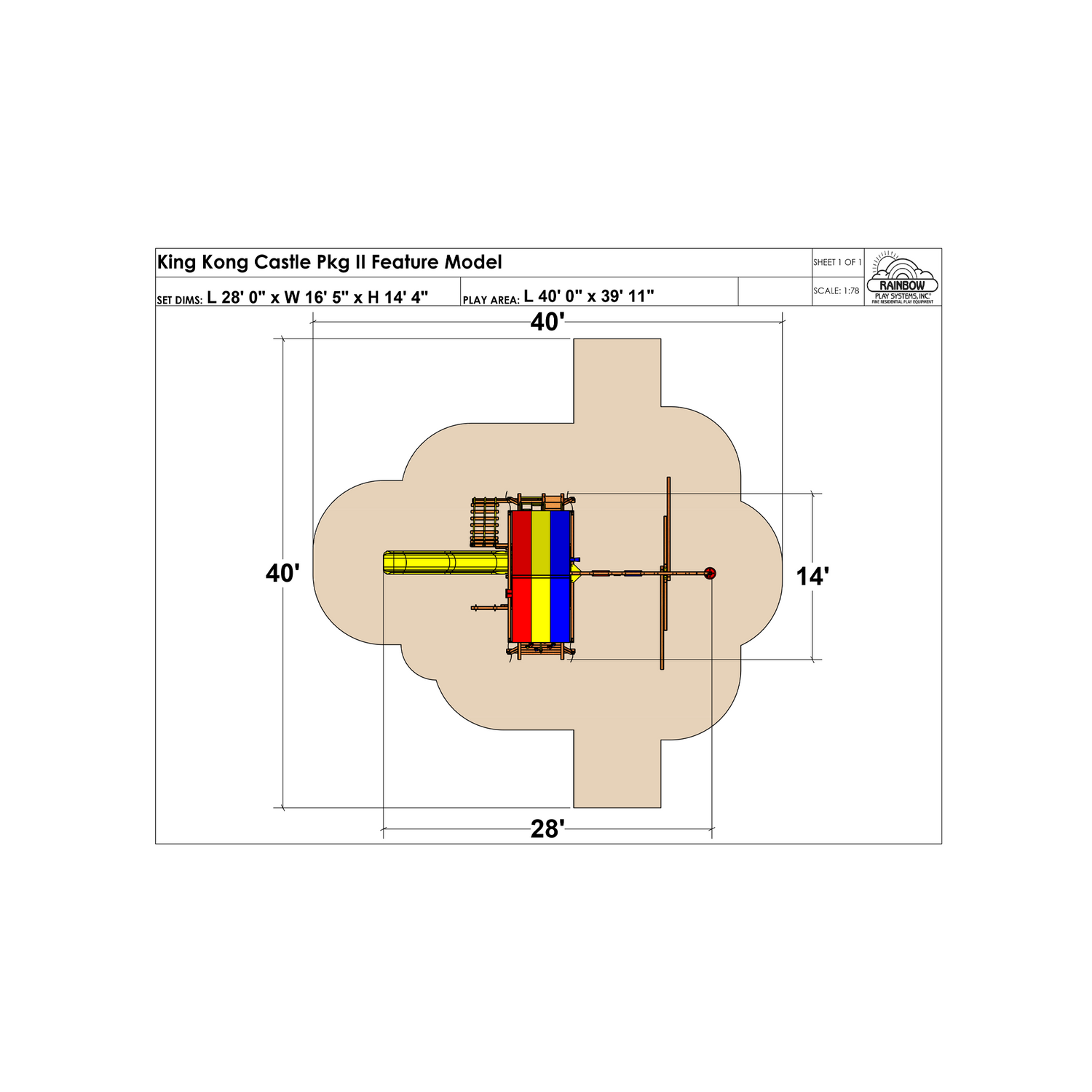 King Kong Castle Pkg II Feature Model (24A) - Rainbow Play of NC