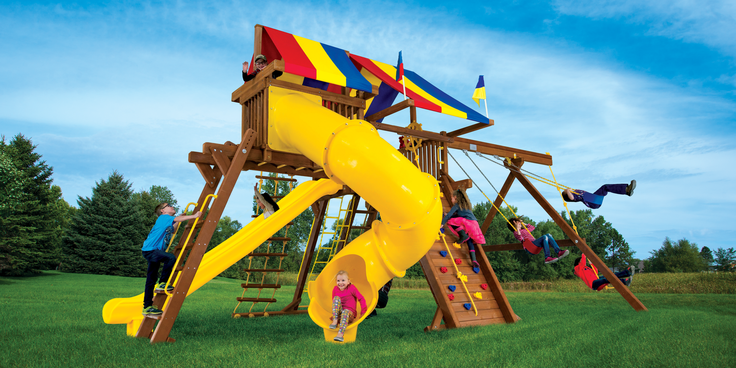 King Kong Castle Base Pkg V with 270° Spiral Slide (25E) - Rainbow Play of NC