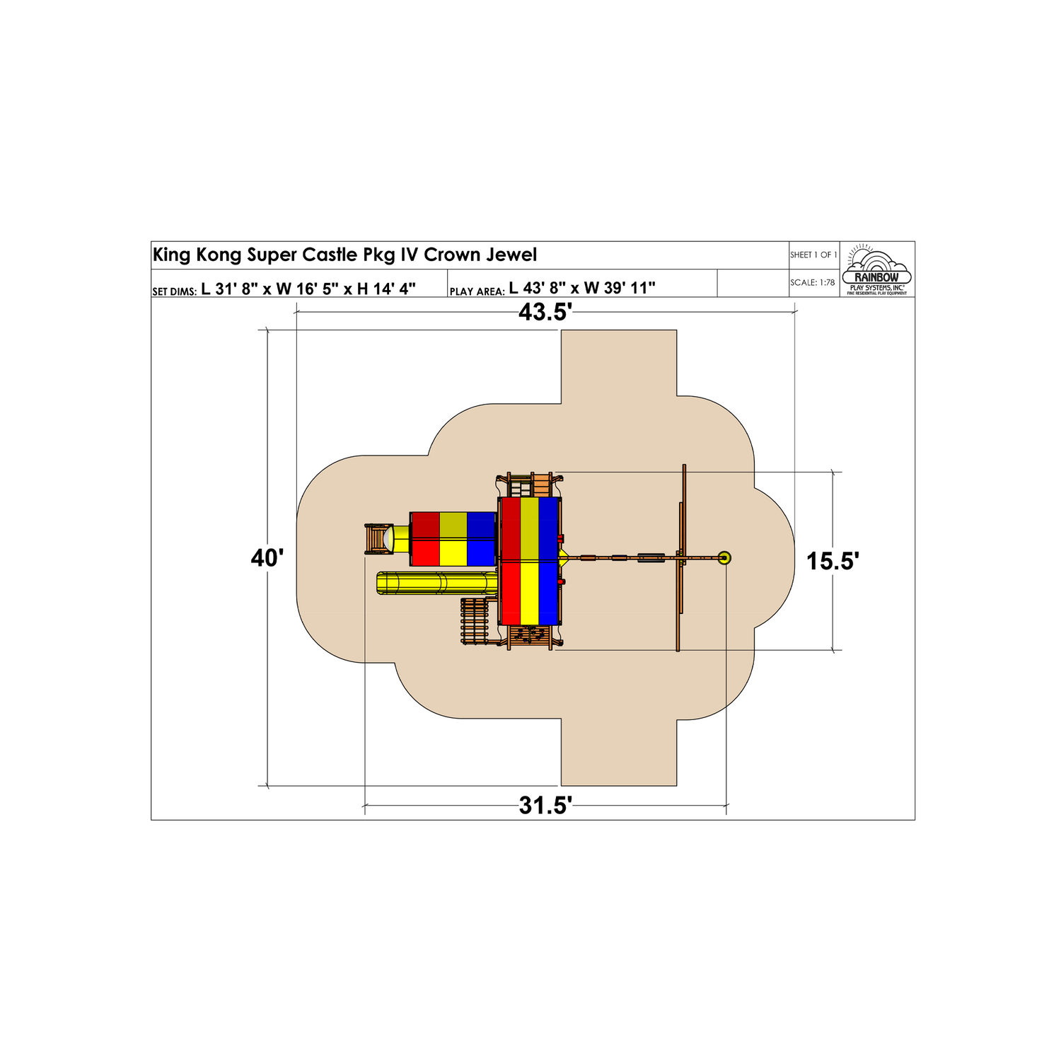 King Kong SUPER Castle Pkg IV Crown Jewel (26F) - Rainbow Play of NC