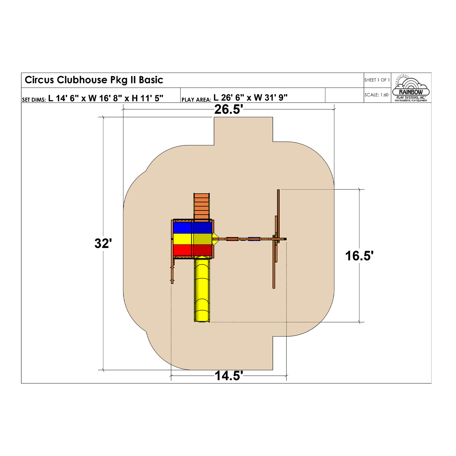 Circus Clubhouse Pkg II Basic (29C) Playset - Rainbow Play of NC