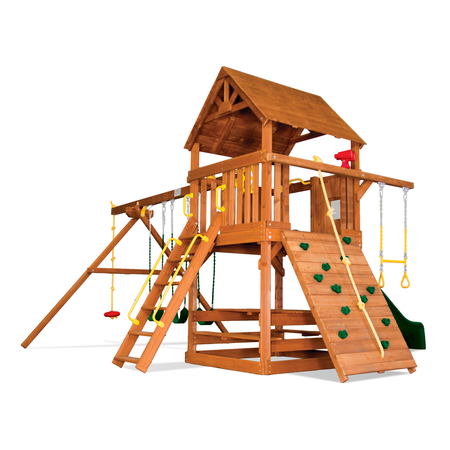 Circus Clubhouse Pkg II Loaded with Wooden Roof (29D) - Rainbow Play of NC