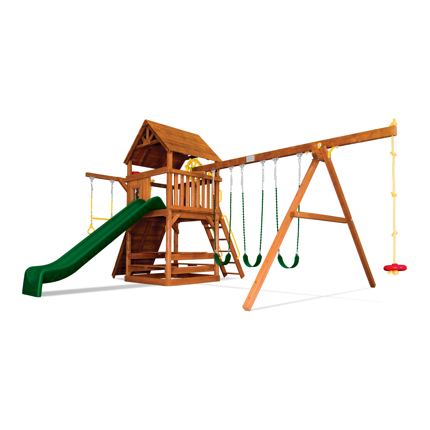 Circus Clubhouse Pkg II Loaded with Wooden Roof (29D) - Rainbow Play of NC