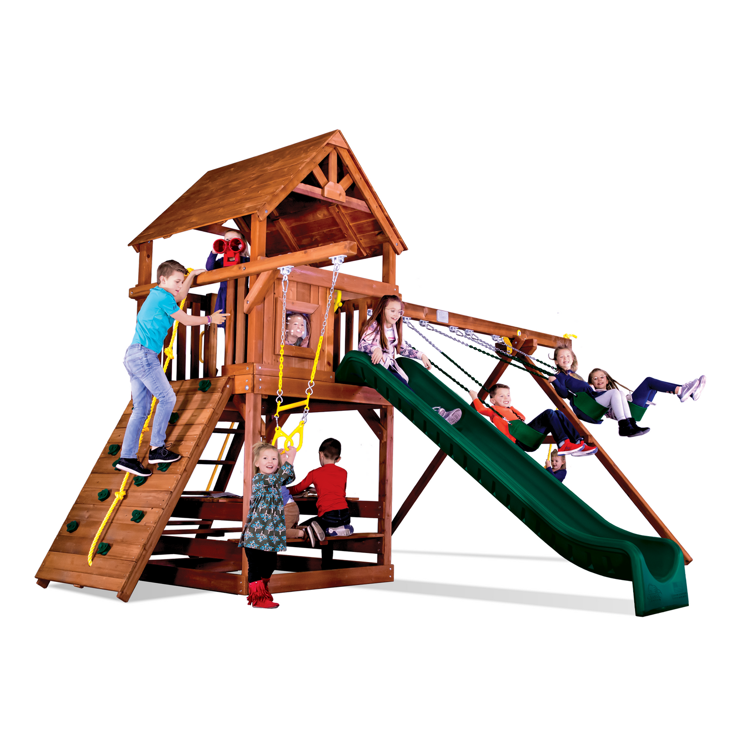 Circus Clubhouse Pkg II Loaded with Wooden Roof (29D) - Rainbow Play of NC