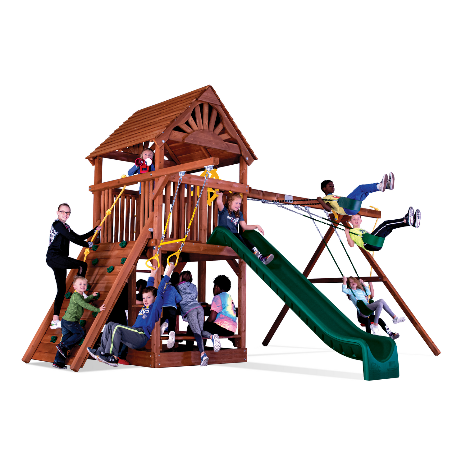 Sunshine Clubhouse Pkg II with Wooden Roof (33D) - Rainbow Play of NC