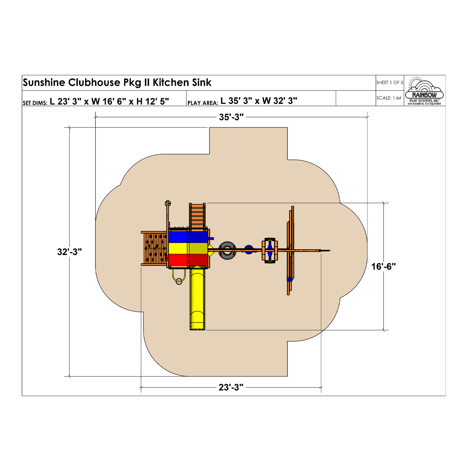 Sunshine Clubhouse Pkg II Kitchen Sink (33E) - Rainbow Play of NC