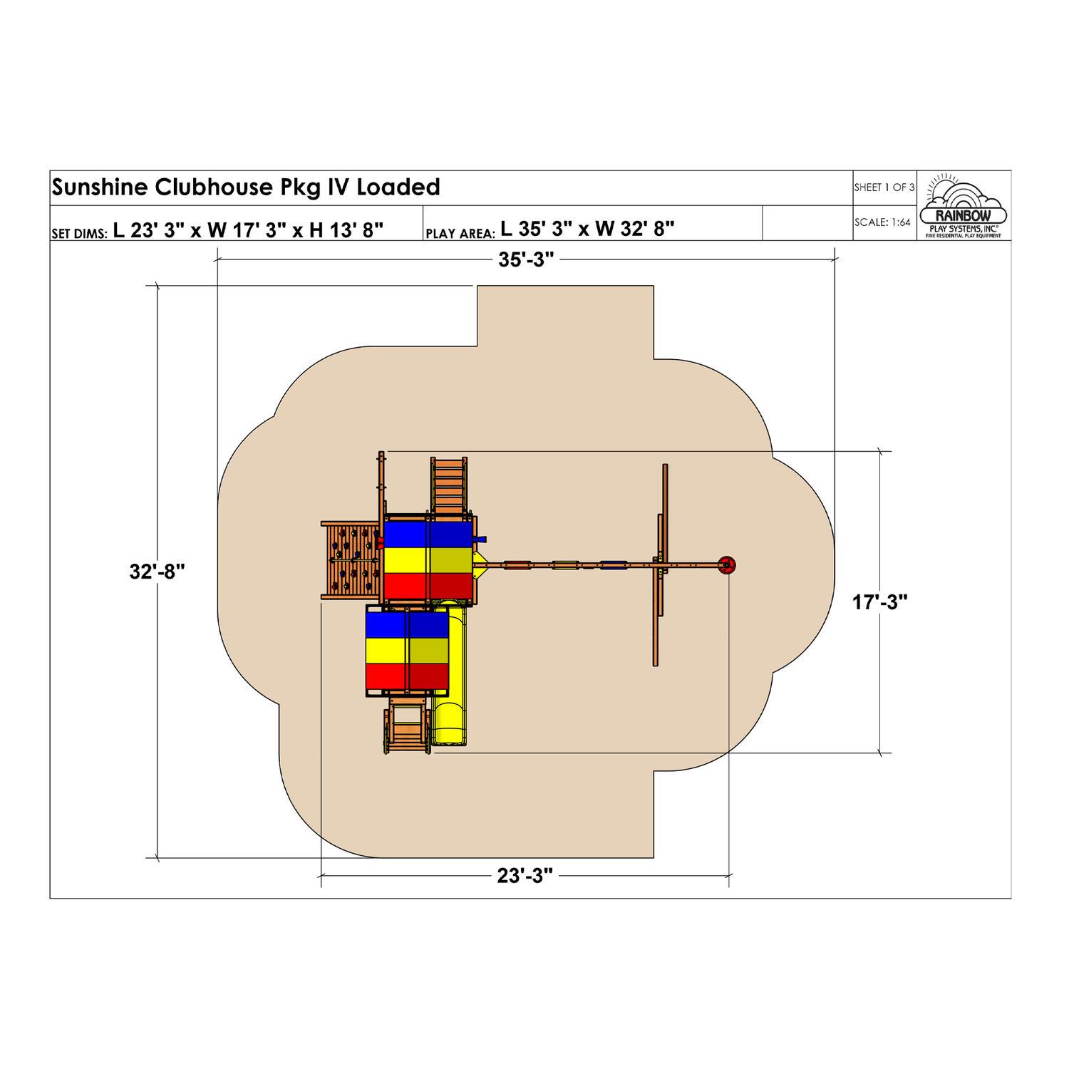 Sunshine Clubhouse Pkg IV Loaded RYB (35H) - Rainbow Play of NC