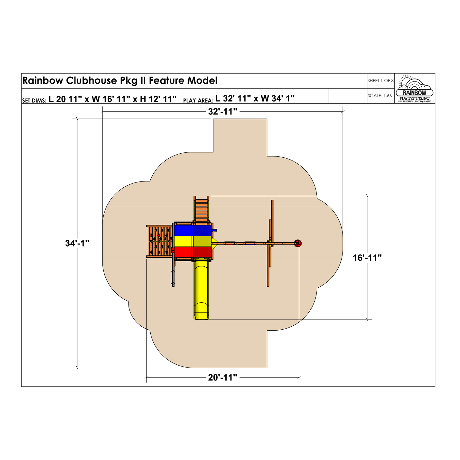 Rainbow Clubhouse Pkg II Feature Model (36A) - Rainbow Play of NC