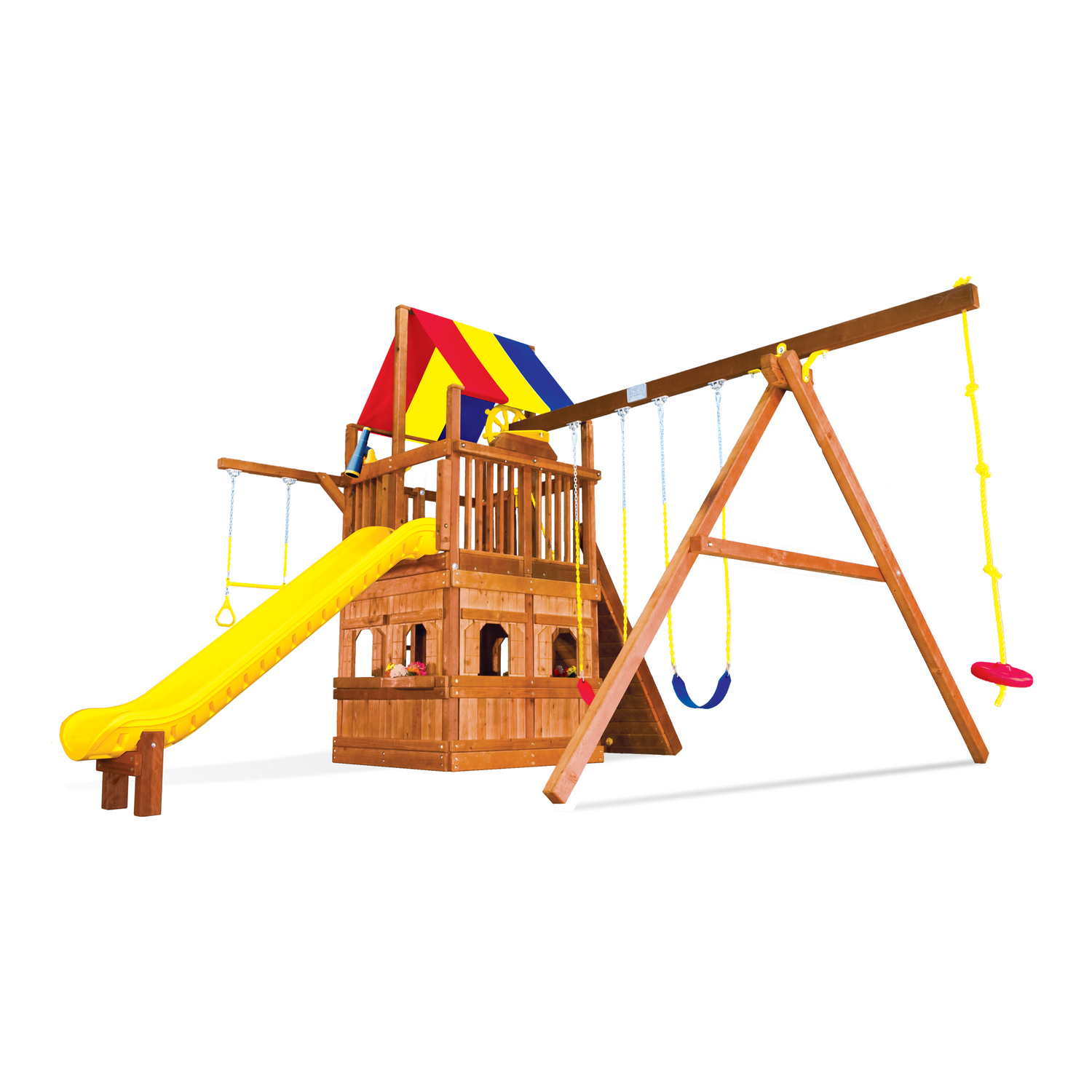 Rainbow Clubhouse Pkg II with Playhouse (37B) Alt - Rainbow Play of NC