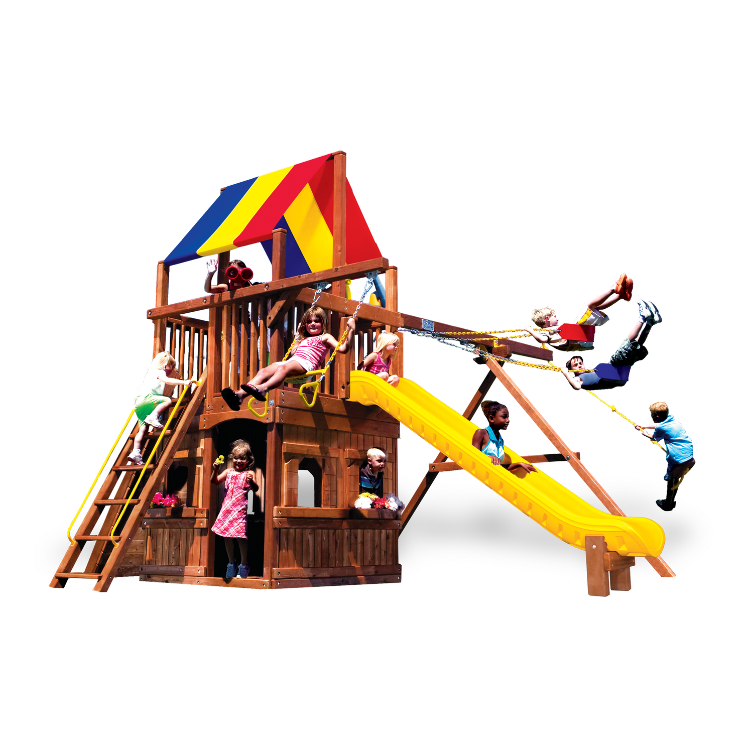Rainbow Clubhouse Pkg II with Playhouse (37B) Alt - Rainbow Play of NC