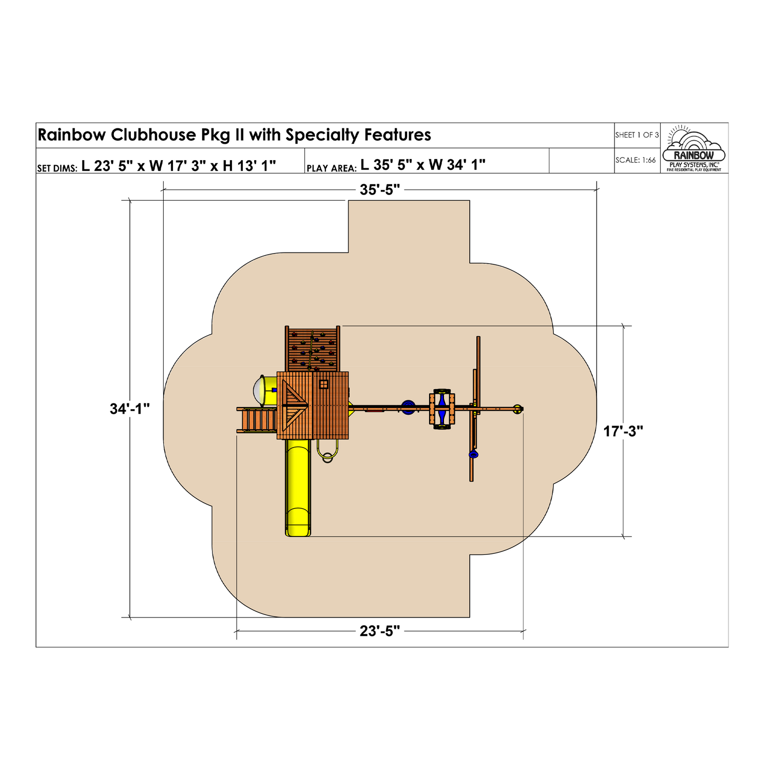 Rainbow Clubhouse Pkg II with Specialty Features (37C) - Rainbow Play of NC
