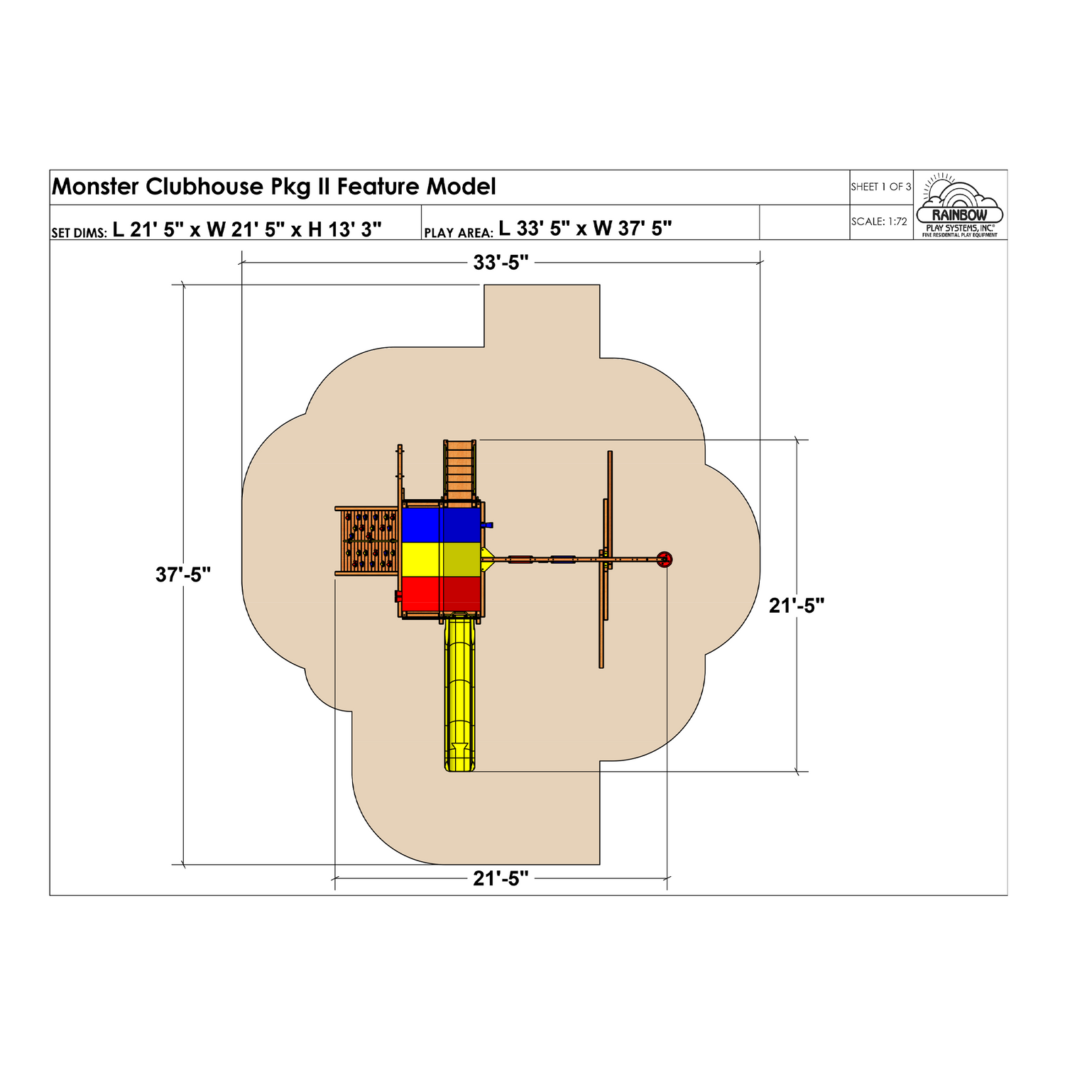 Monster Clubhouse Pkg II Feature Model (40A) - Rainbow Play of NC
