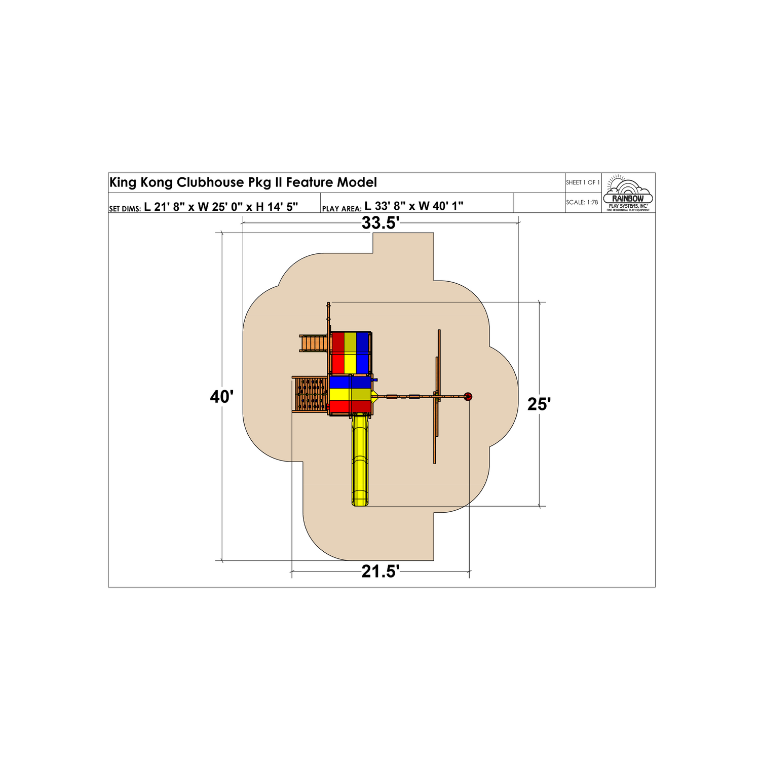 King Kong Clubhouse Pkg II Feature Model (44A) - Rainbow Play of NC
