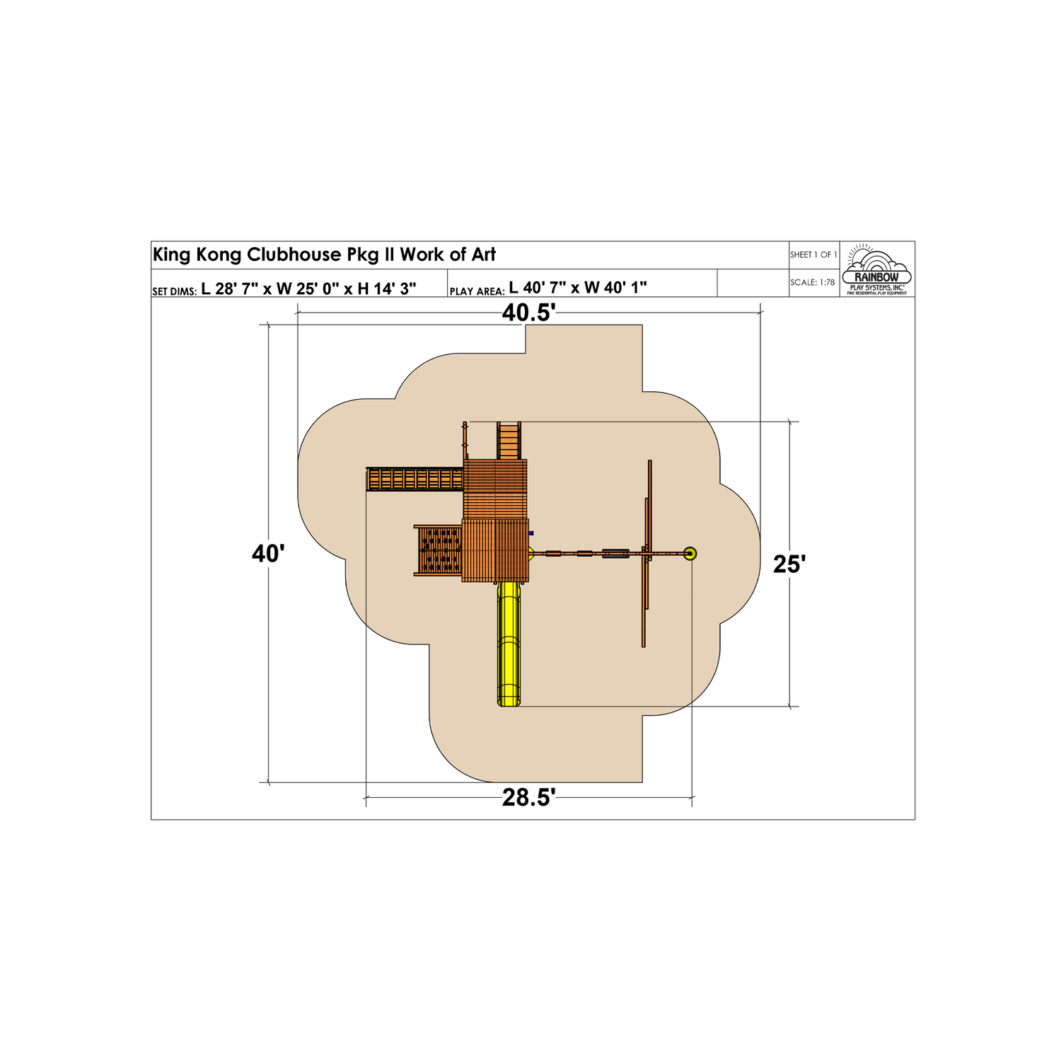 King Kong Clubhouse Pkg II Work of Art (45D) - Rainbow Play of NC