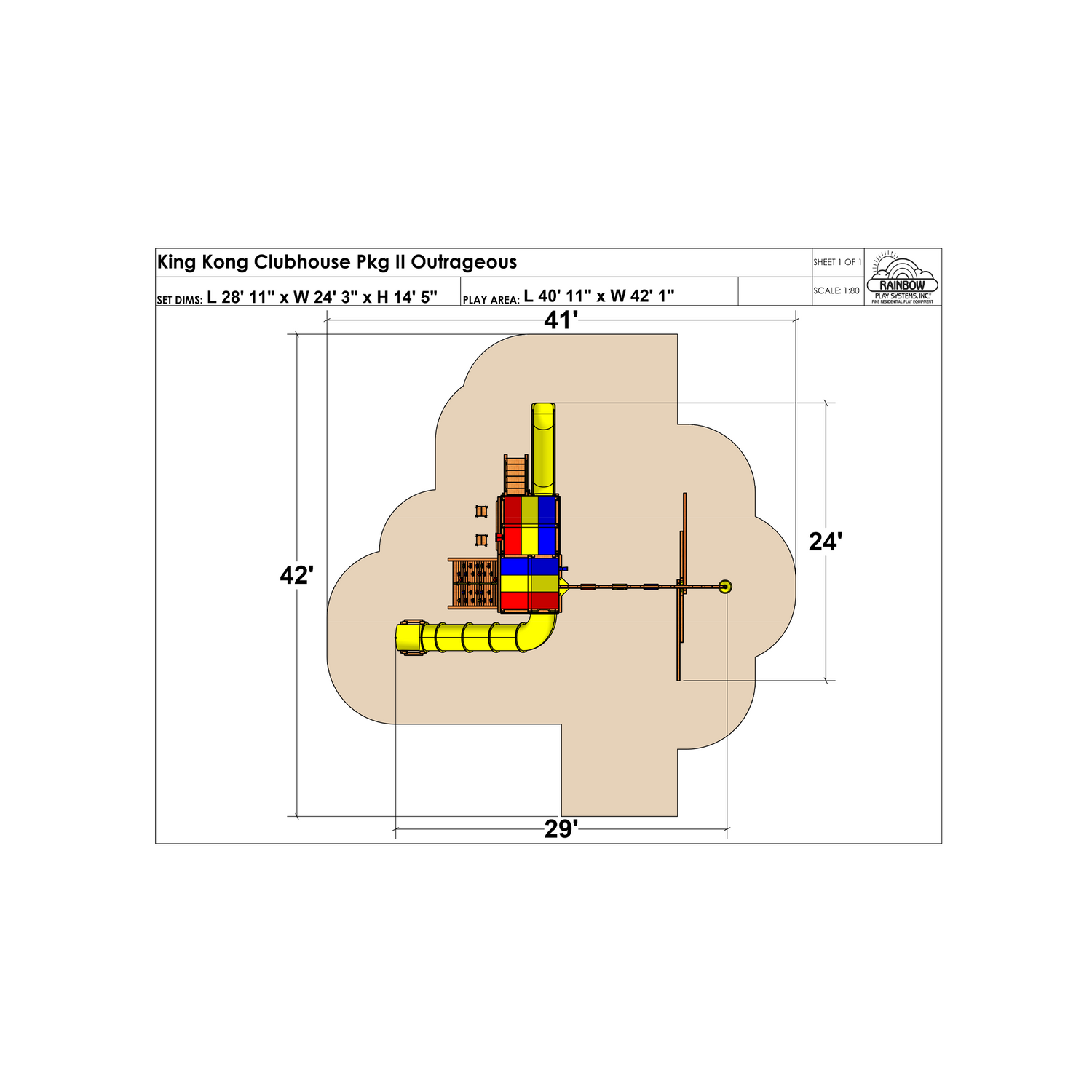 King Kong Clubhouse Pkg II Outrageous (47G) - Rainbow Play of NC