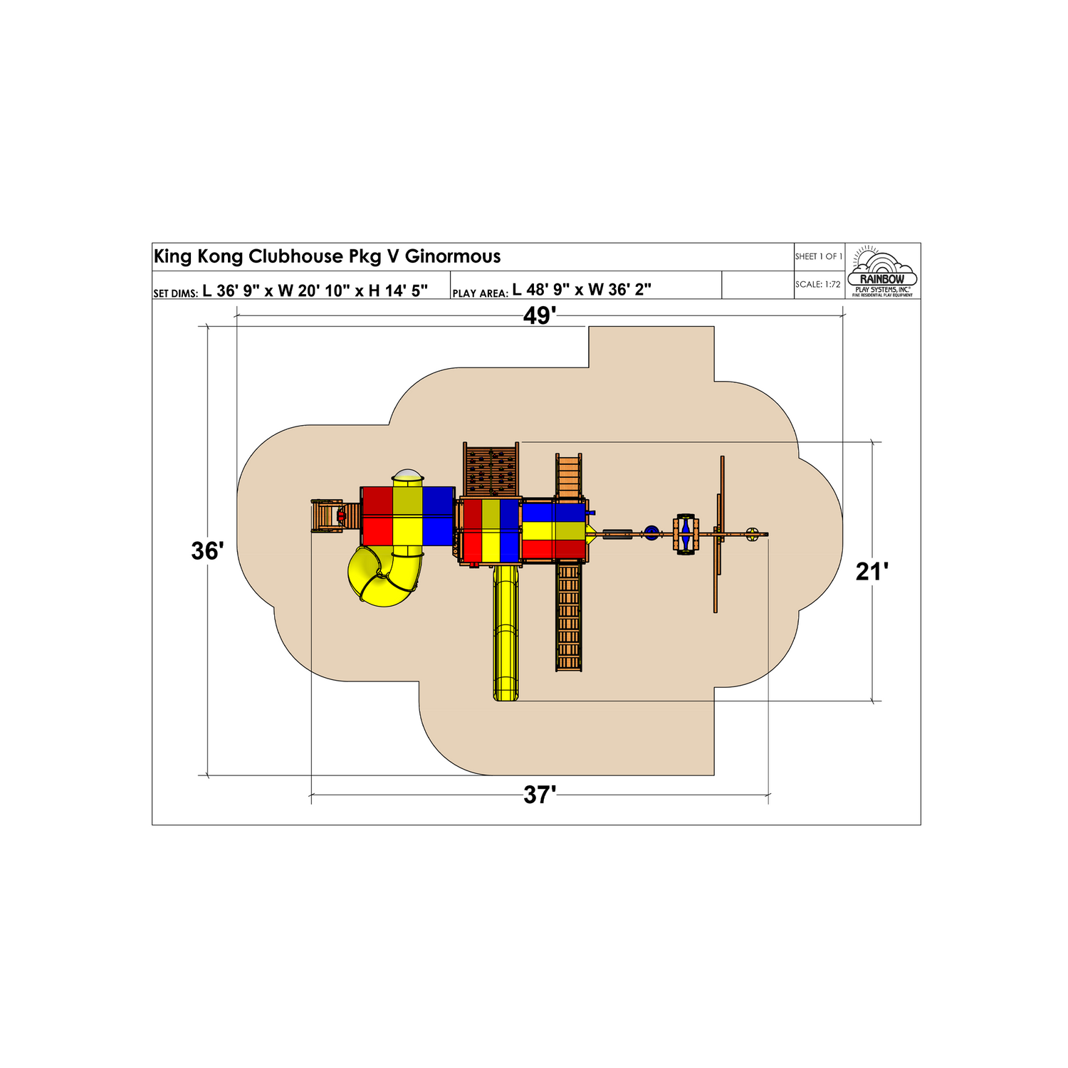King Kong Clubhouse Pkg V Ginormous (47I) - Rainbow Play of NC
