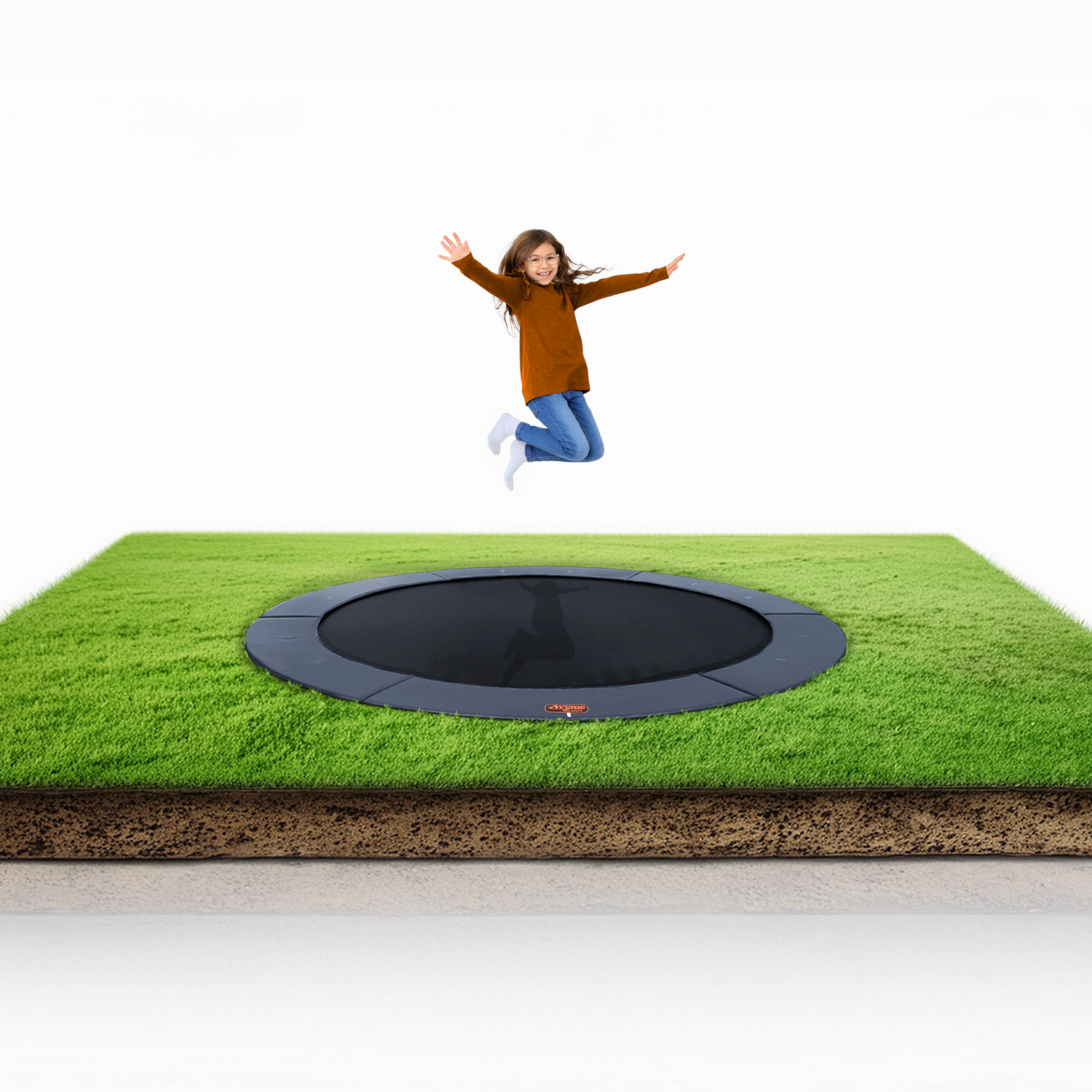 Round Pro-Line Avyna In-Ground Trampoline Titanium Gray