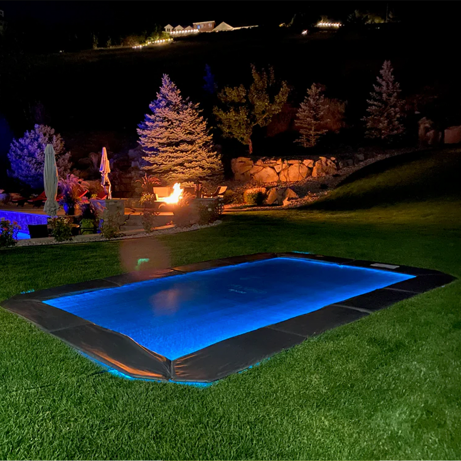 Rectangle Pro-Line Avyna In-Ground Trampoline - Rainbow Play of NC