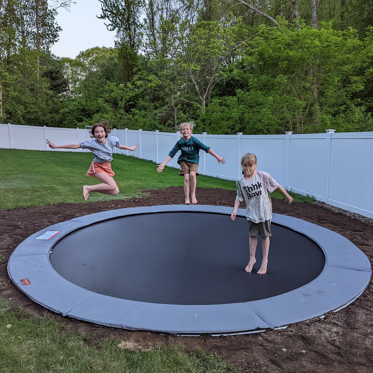 Round Pro-Line Avyna In-Ground Trampoline Titanium Gray