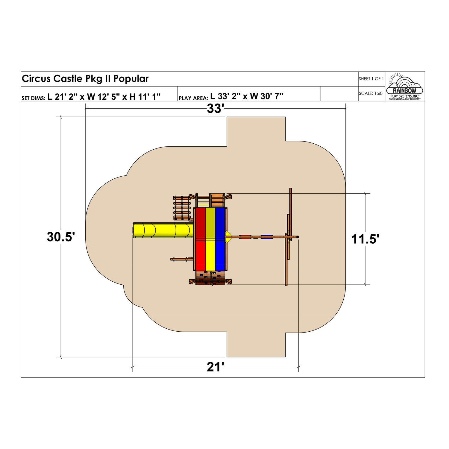 Circus Castle Pkg II Popular (9B) Playset - Rainbow Play of NC
