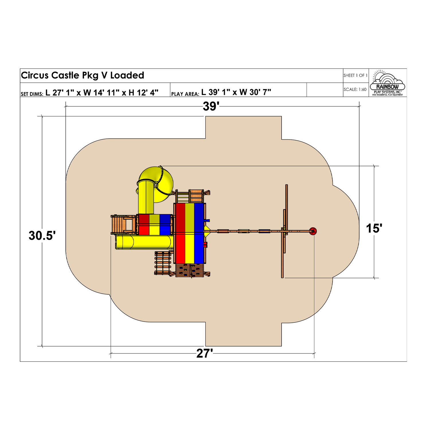 Circus Castle Pkg V Loaded (10F) Playset - Rainbow Play of NC