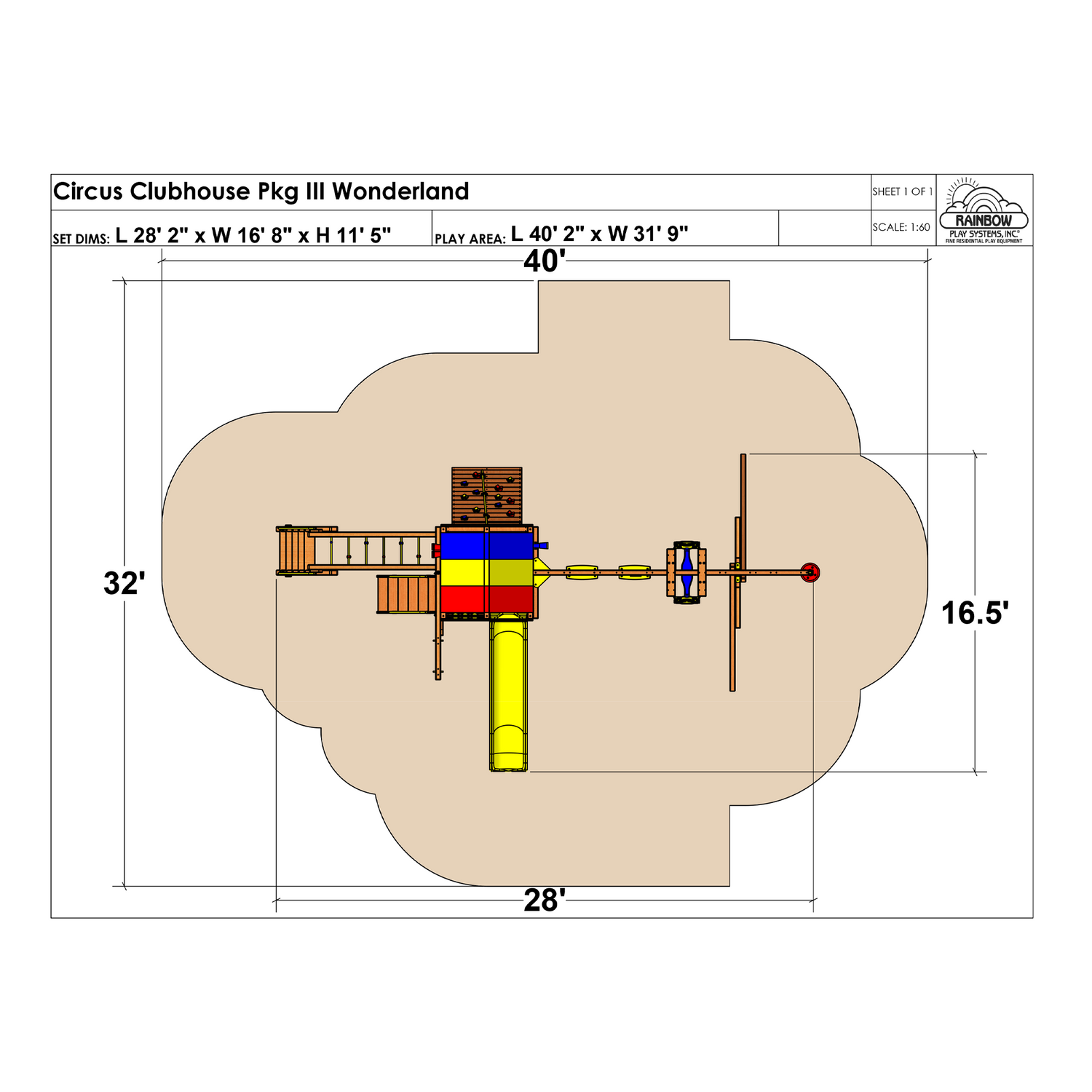 Circus Clubhouse Pkg III Wonderland (31G) Playset - Rainbow Play of NC