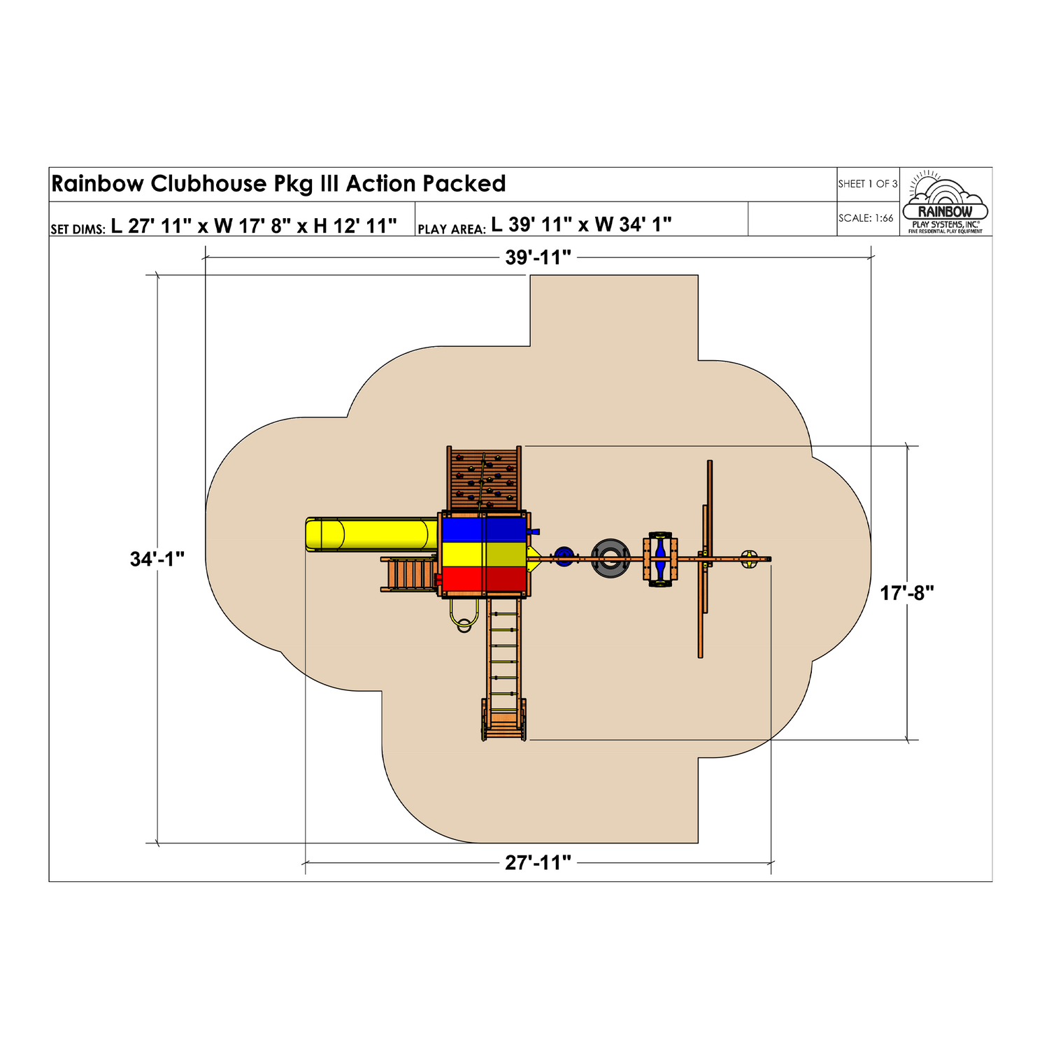 Rainbow Clubhouse Pkg III Action Packed (37D) - Rainbow Play of NC