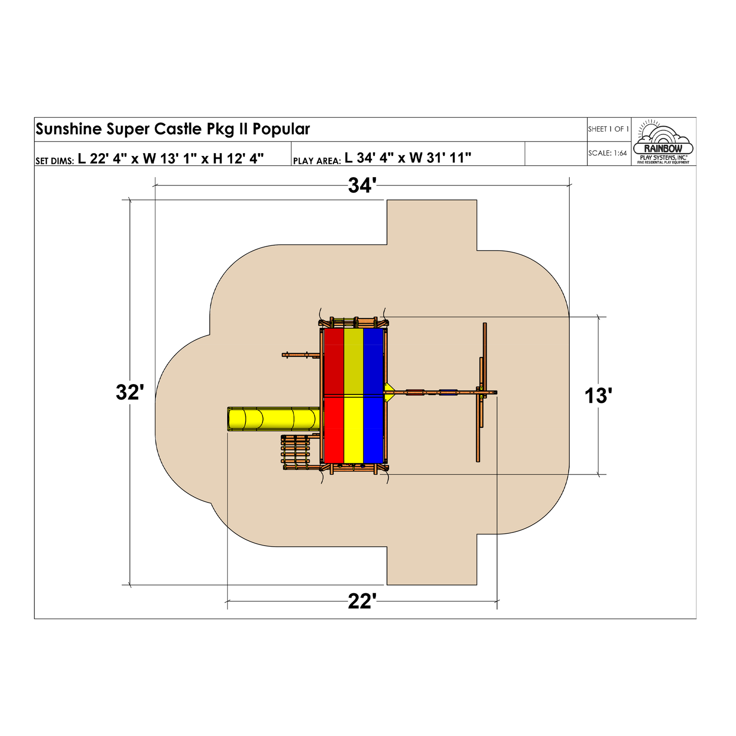 Sunshine Super Castle Pkg II Popular (13D) - Rainbow Play of NC