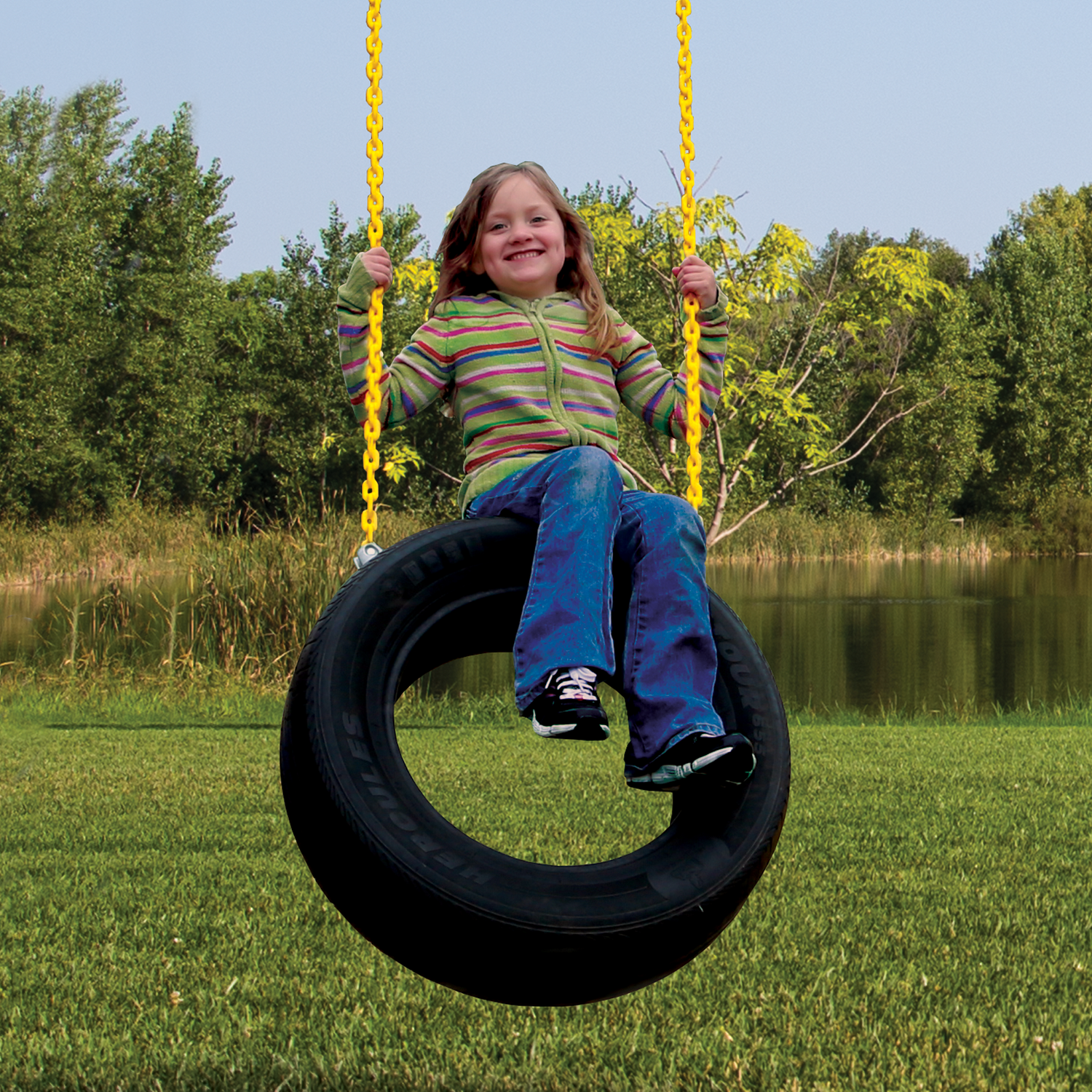 2 Chain Tire Swing - Rainbow Play of NC