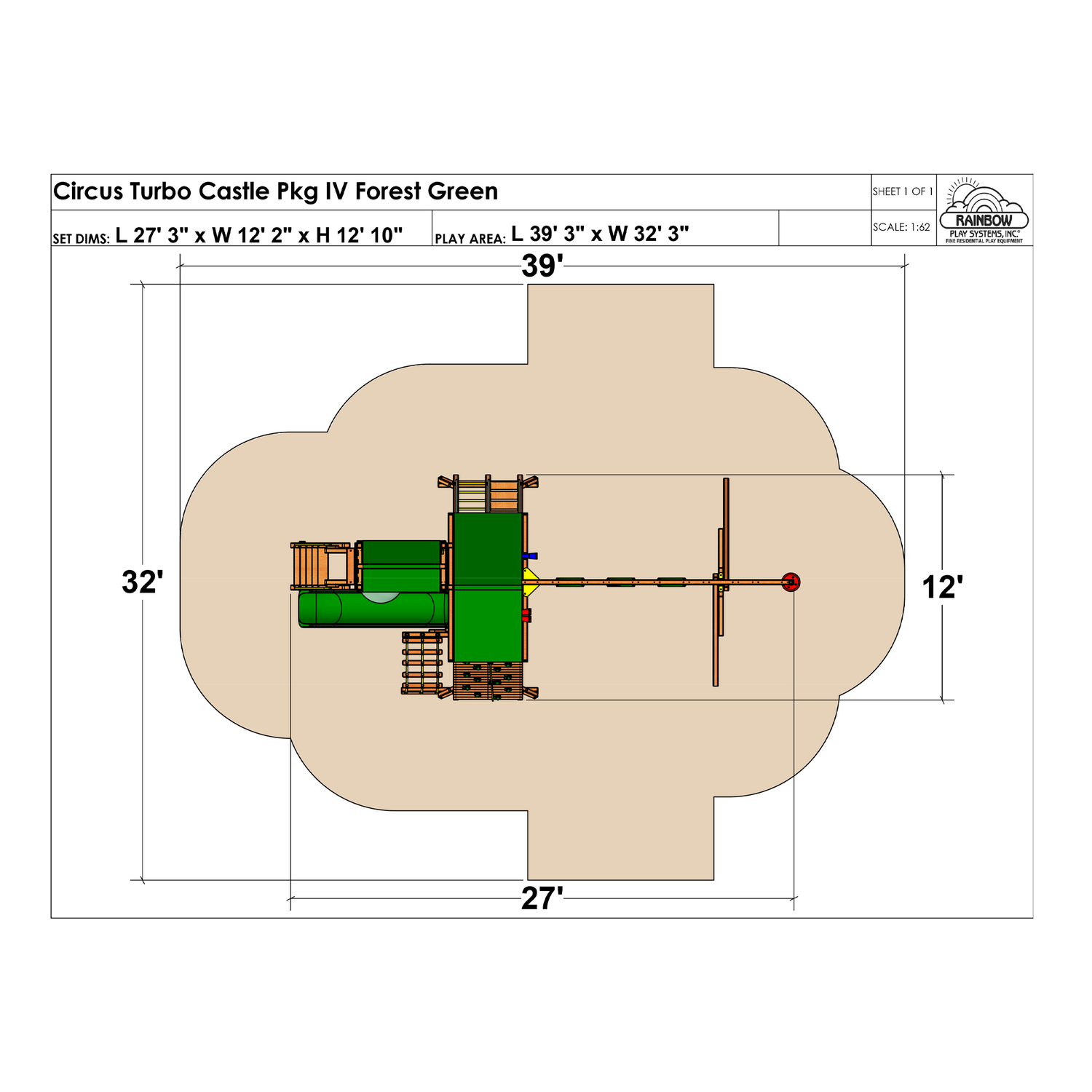 Circus Turbo Castle Pkg IV Forest Green (11J)