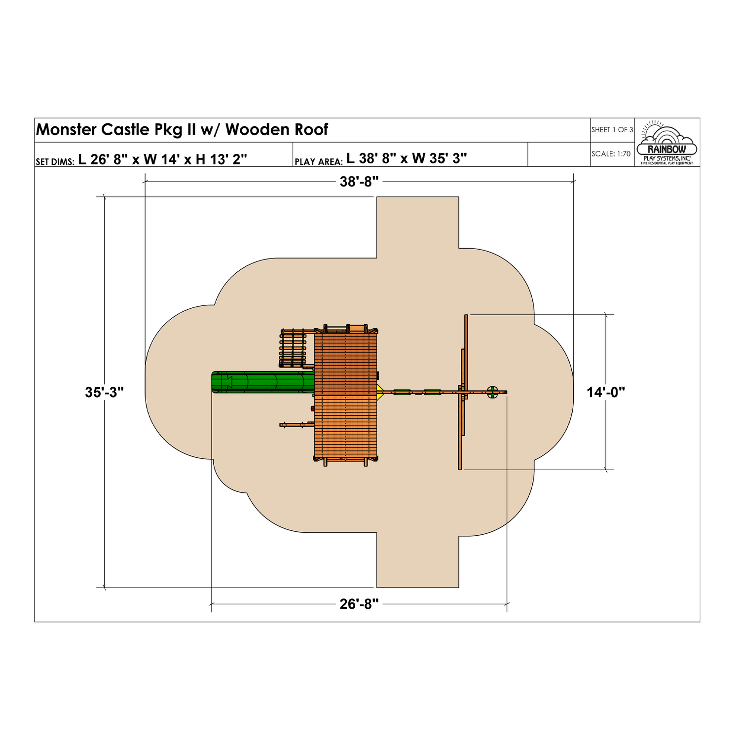 Monster Castle Pkg II with Wooden Roof (21D)