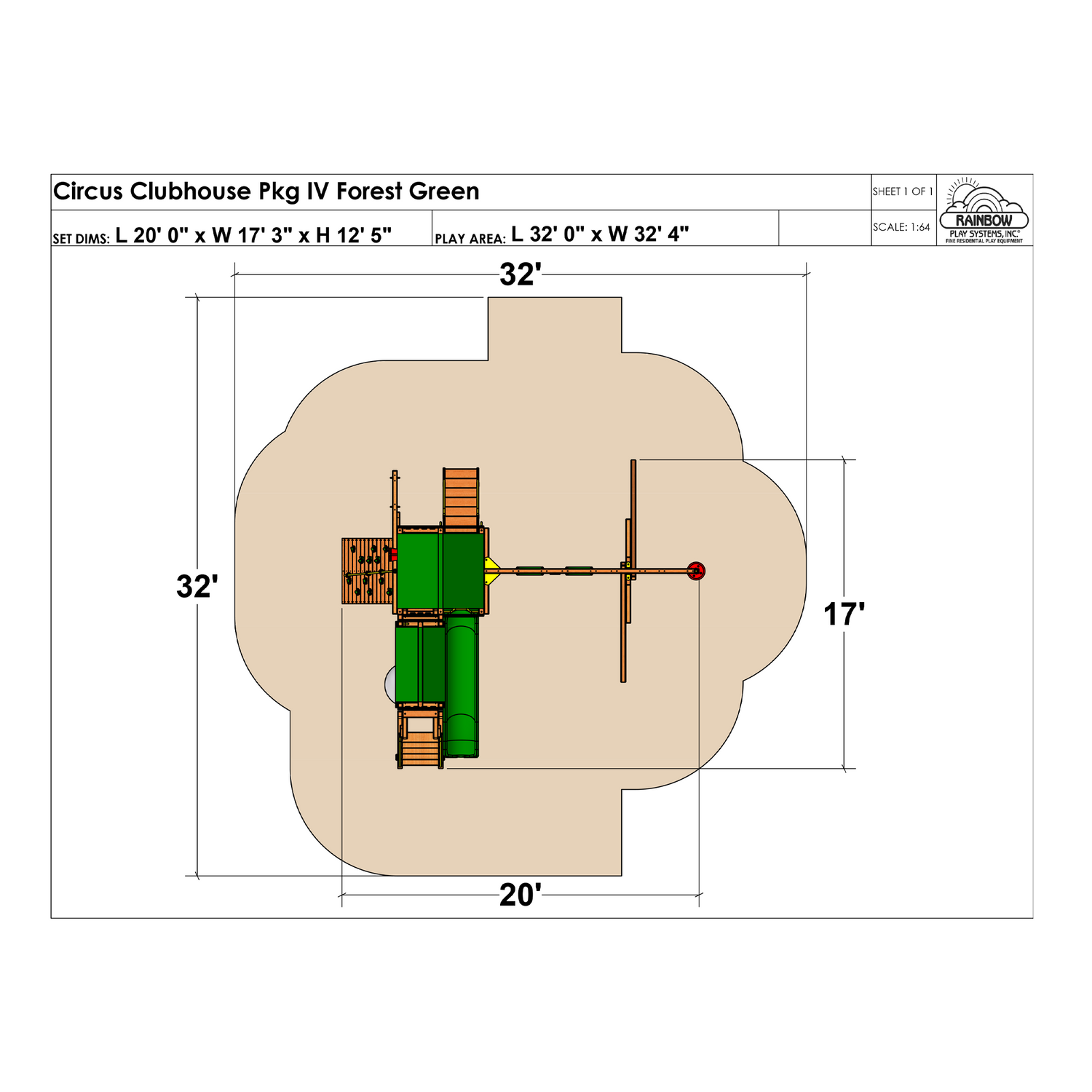 Circus Clubhouse Pkg IV Forest Green (31H)