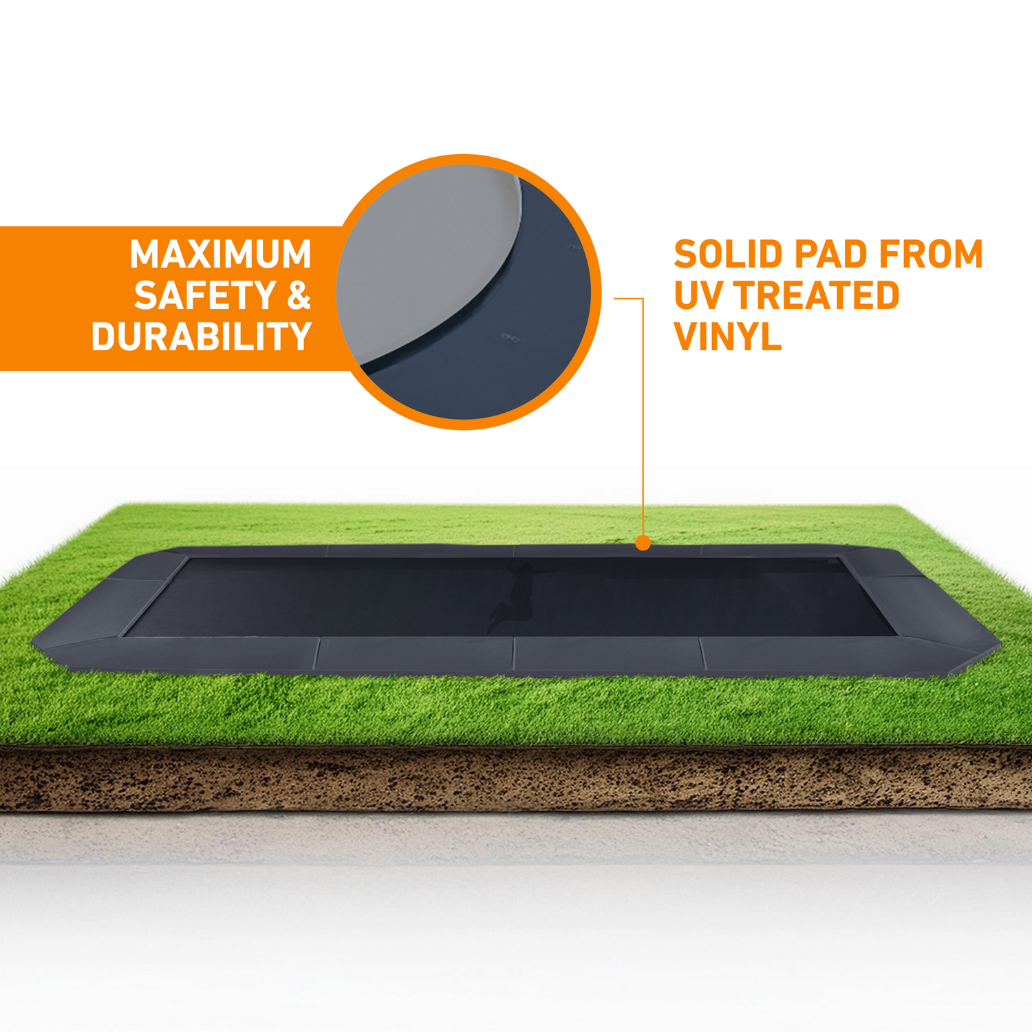 Rectangle Pro-Line Avyna In-Ground Trampoline - Rainbow Play of NC