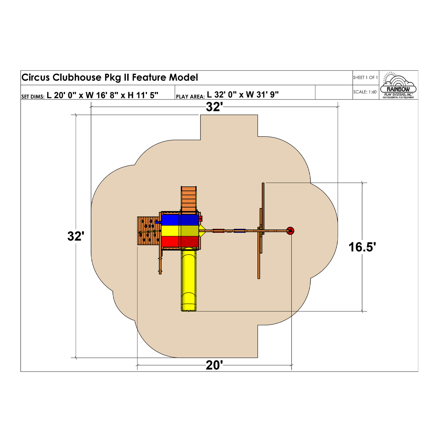 Circus Clubhouse Pkg II Feature Model (28A) Playset - Rainbow Play of NC