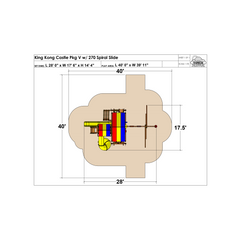King Kong Castle Base Pkg V with 270° Spiral Slide (25E) - Rainbow Play of NC