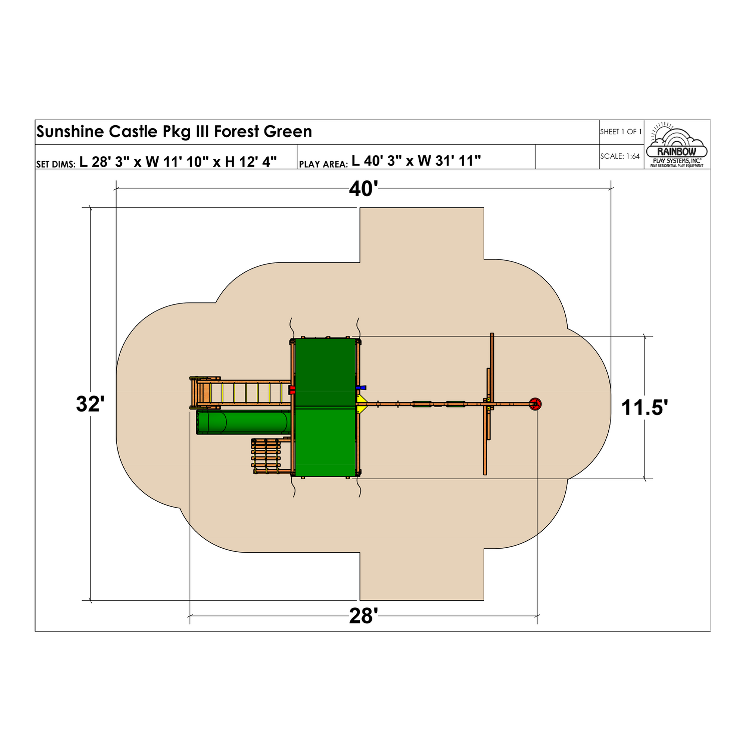 Sunshine Castle Pkg III Forest Green (15G) - Rainbow Play of NC