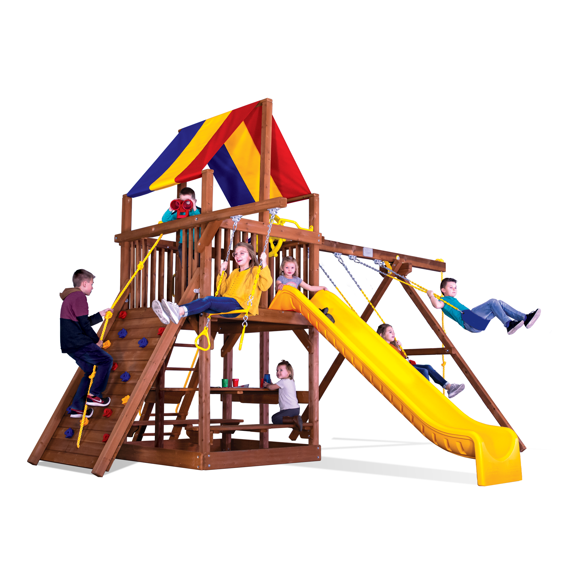 Sunshine Clubhouse Wood Swing Set Play System – Pkg II Feature