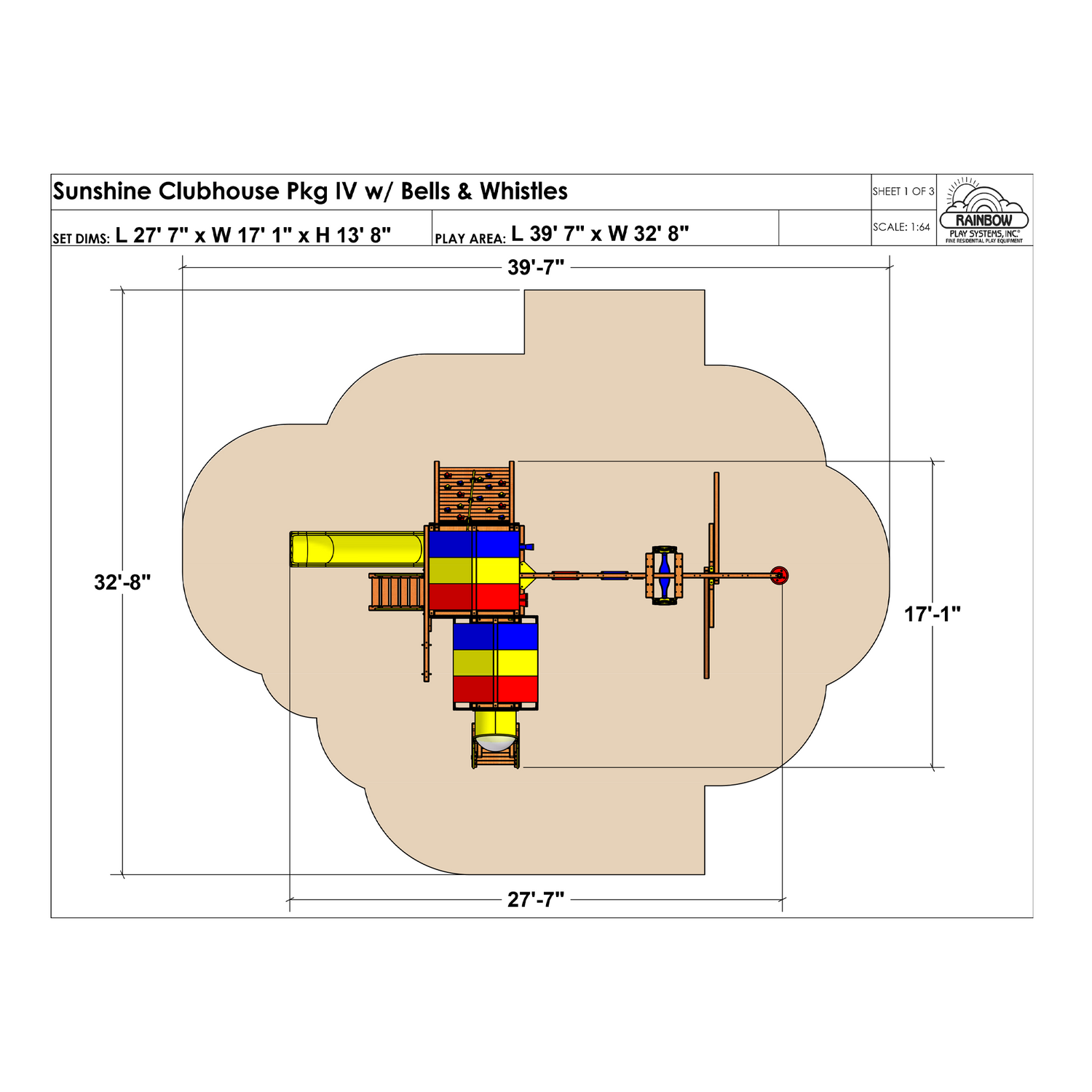 Sunshine Clubhouse Pkg IV with Bells & Whistles (35I) - Rainbow Play of NC